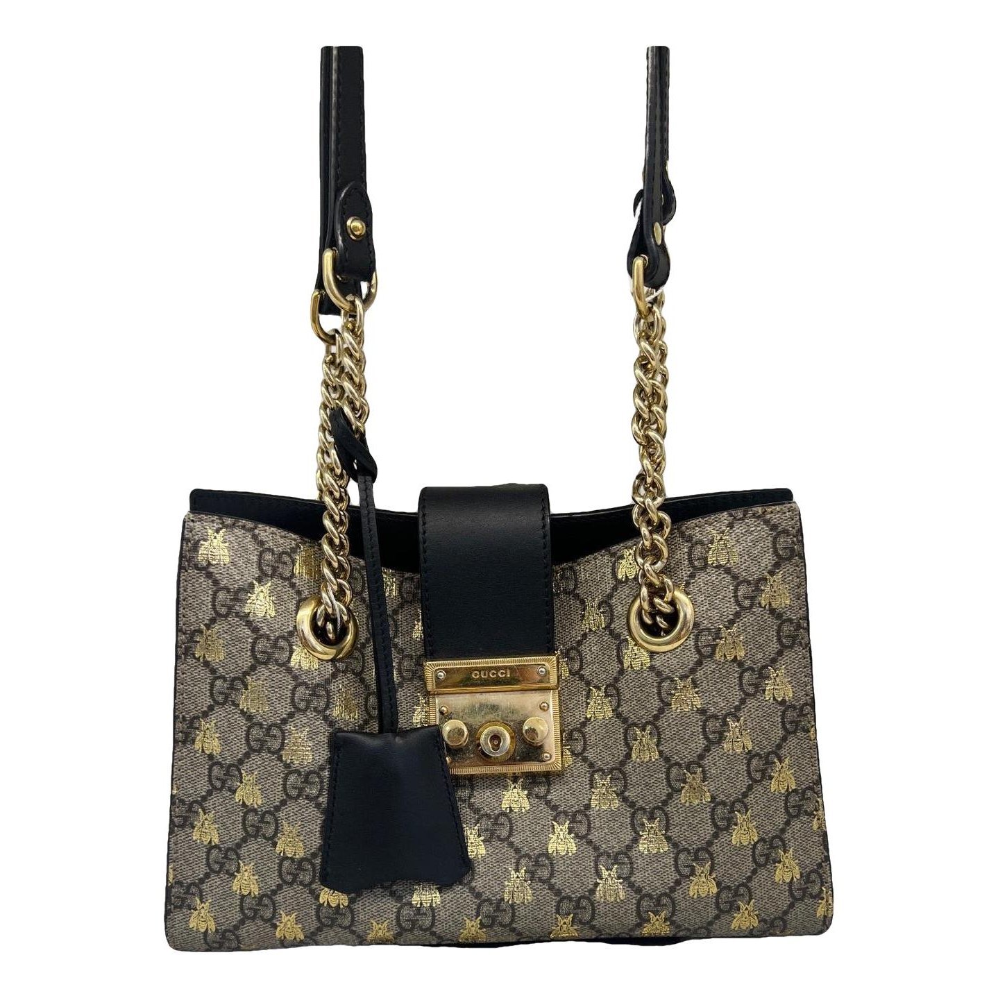 Padlock leather handbag