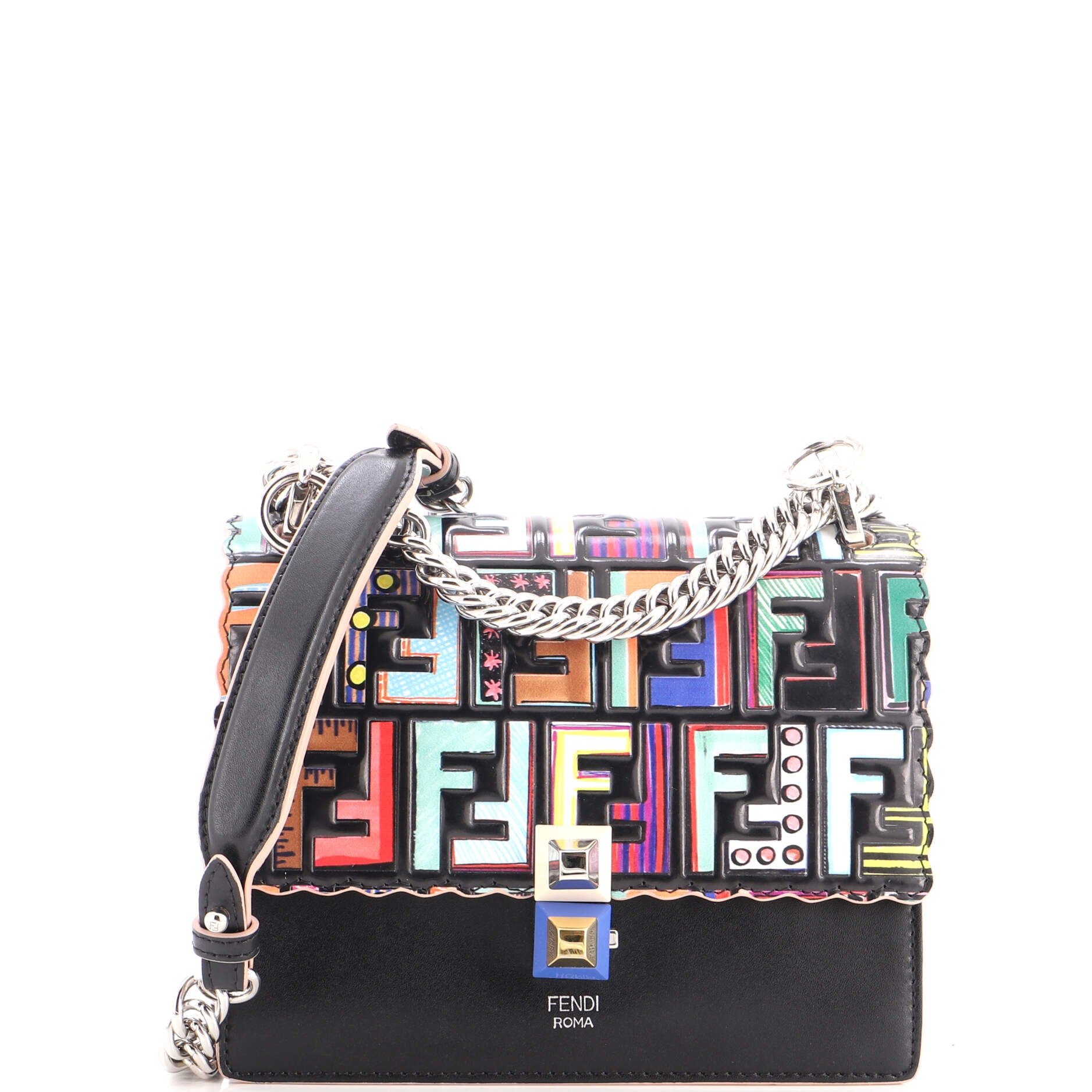 Kan I Bag Zucca Embossed Patent and Leather Small
