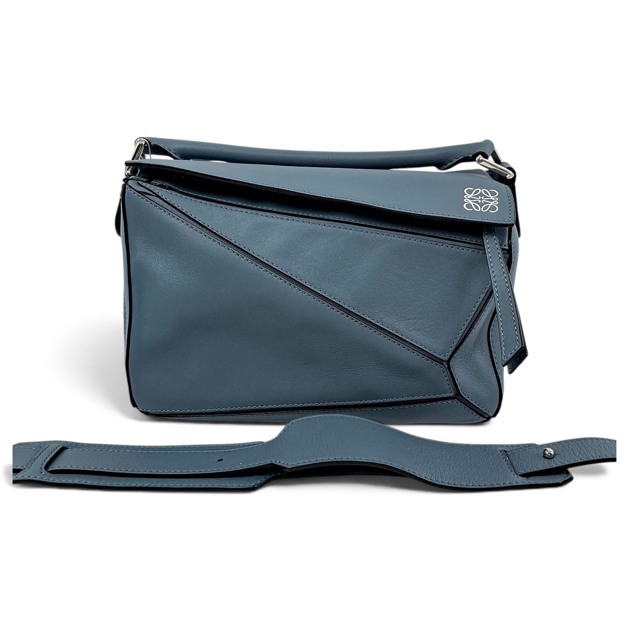Puzzle leather handbag