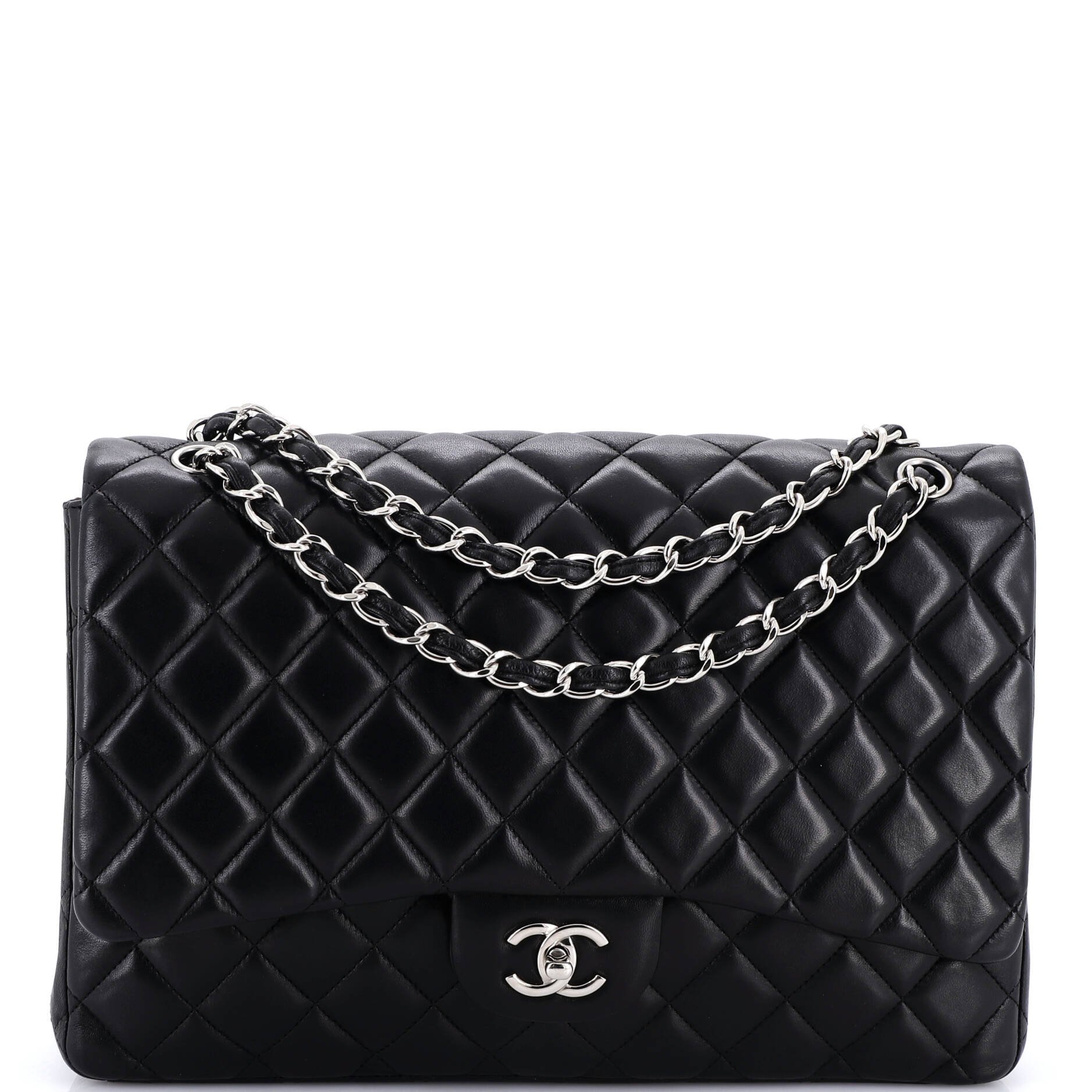 Classic Double Flap Bag Quilted Lambskin Maxi