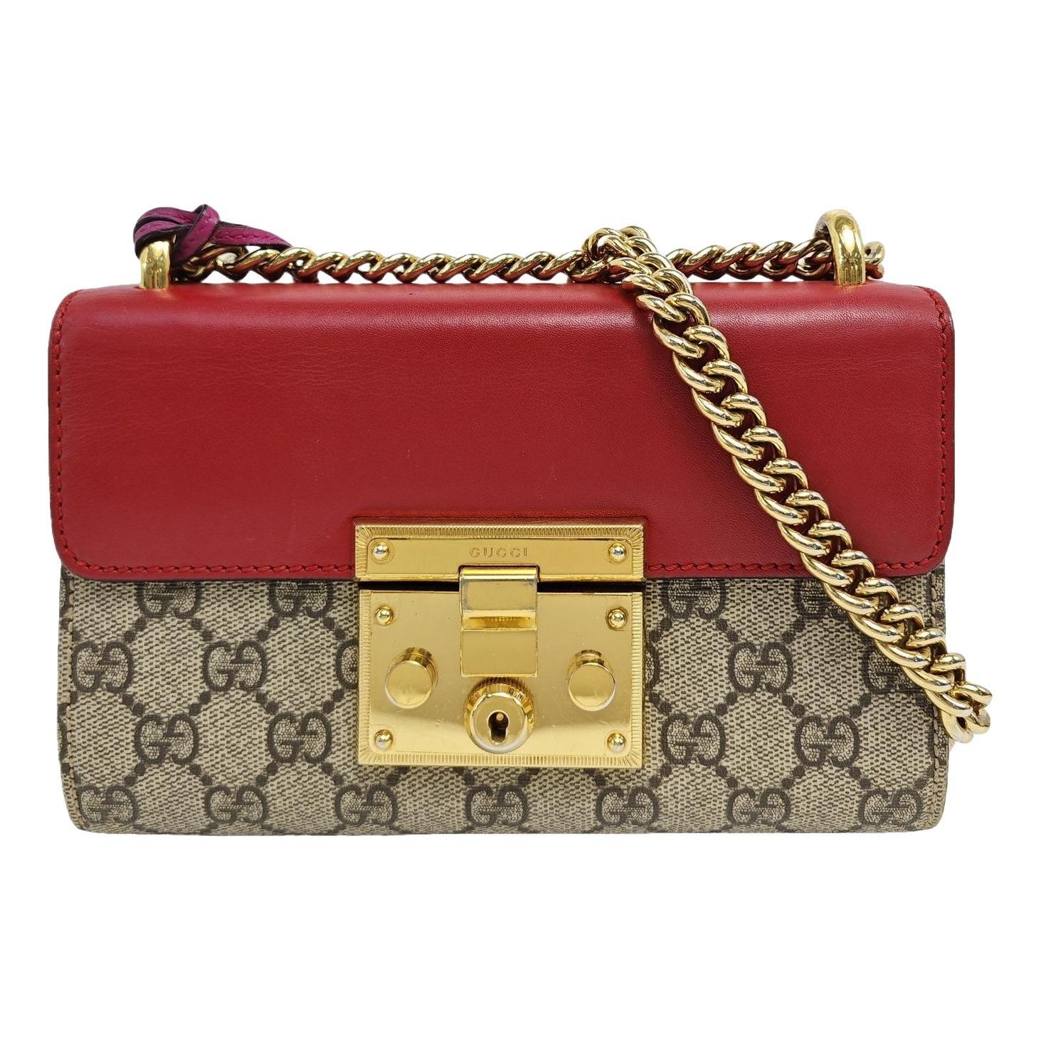 Padlock leather handbag