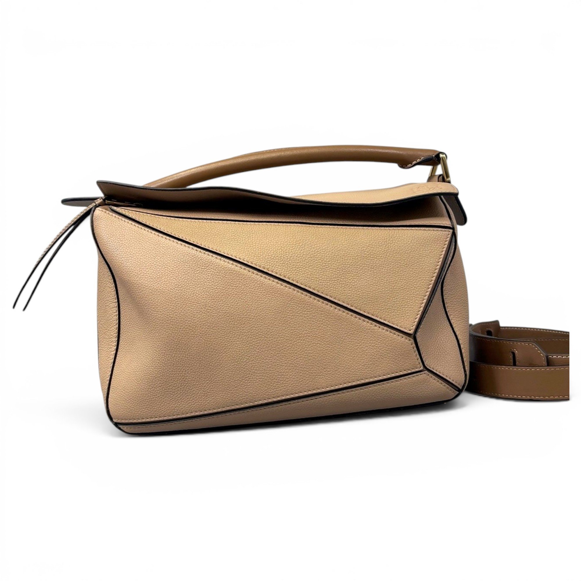 Puzzle leather handbag