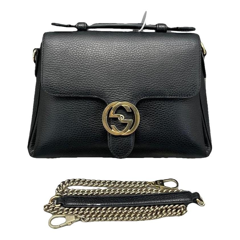 Interlocking leather handbag