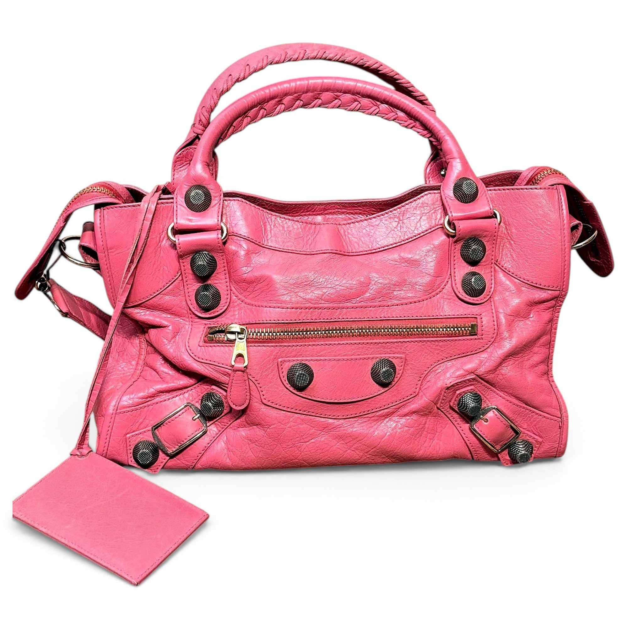 City leather handbag
