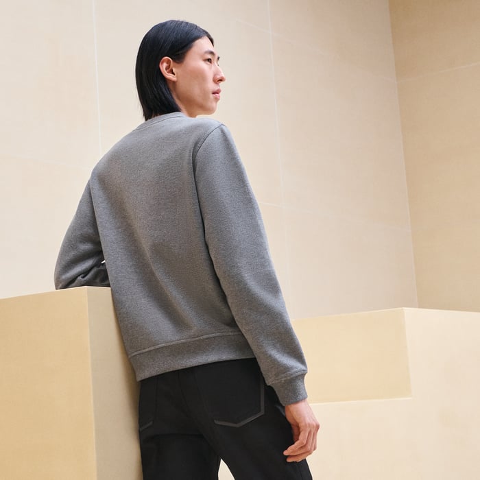 Gris "Empreinte Sellier Cuir" Crewneck Sweater