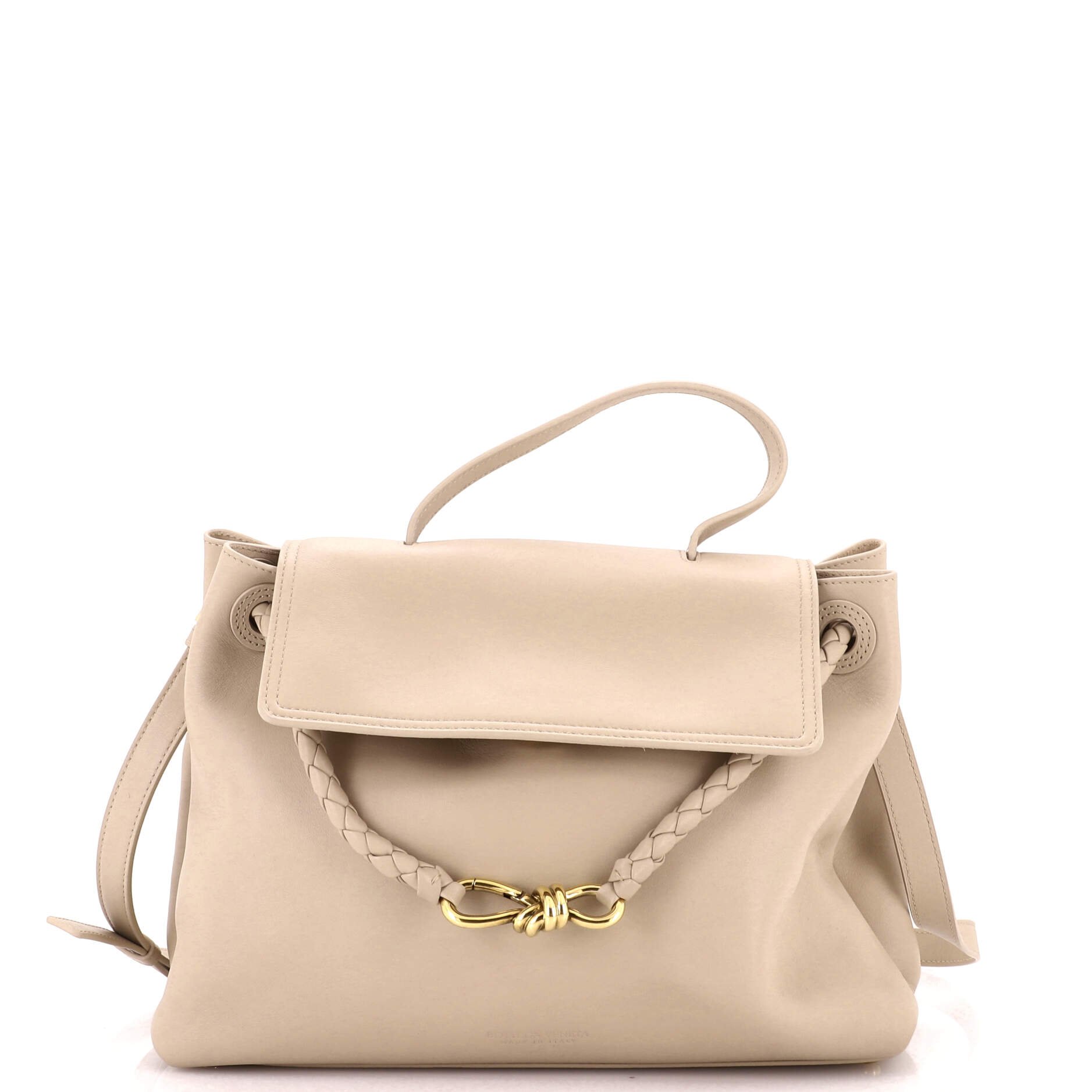 Ciao Ciao Top Handle Bag Leather with Intrecciato Detail Medium