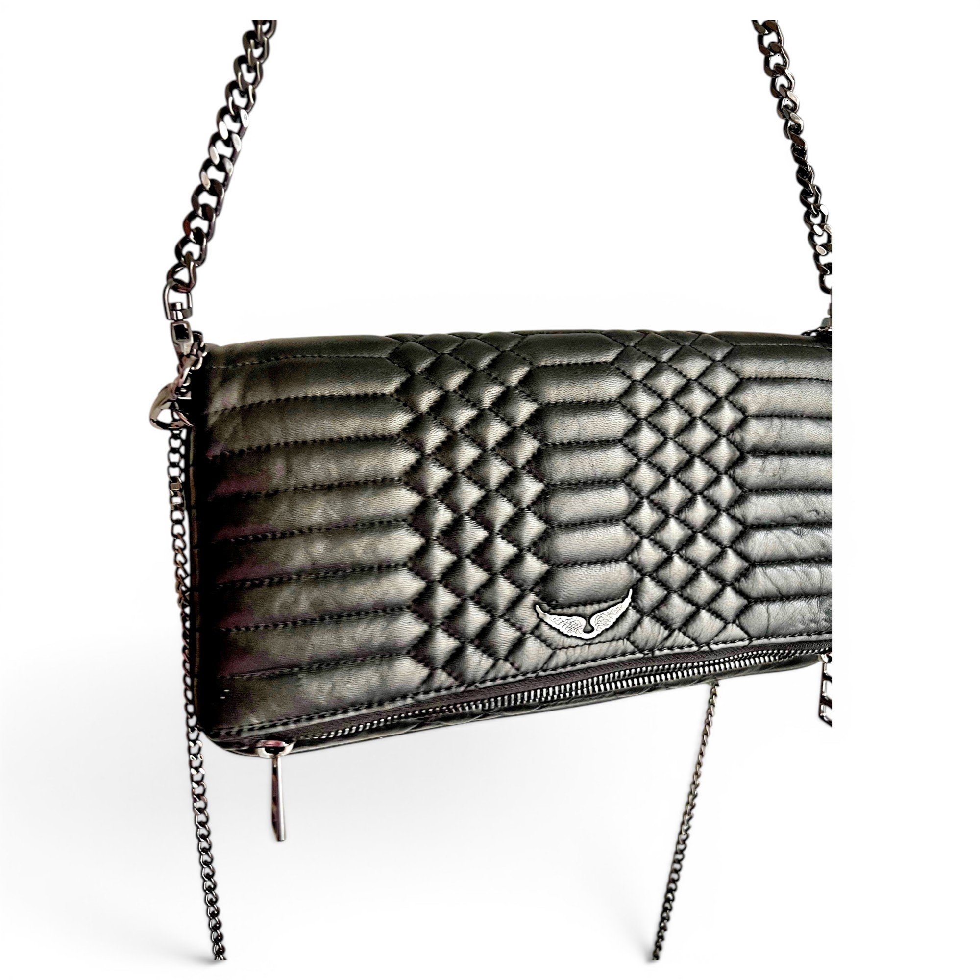 Rock leather clutch bag