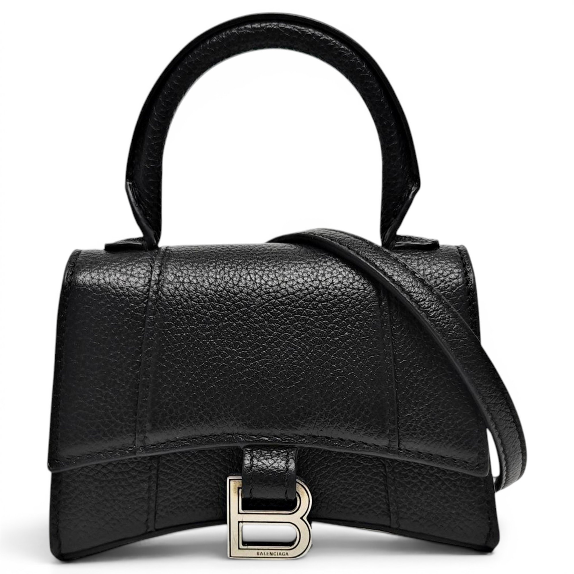 Hourglass leather handbag
