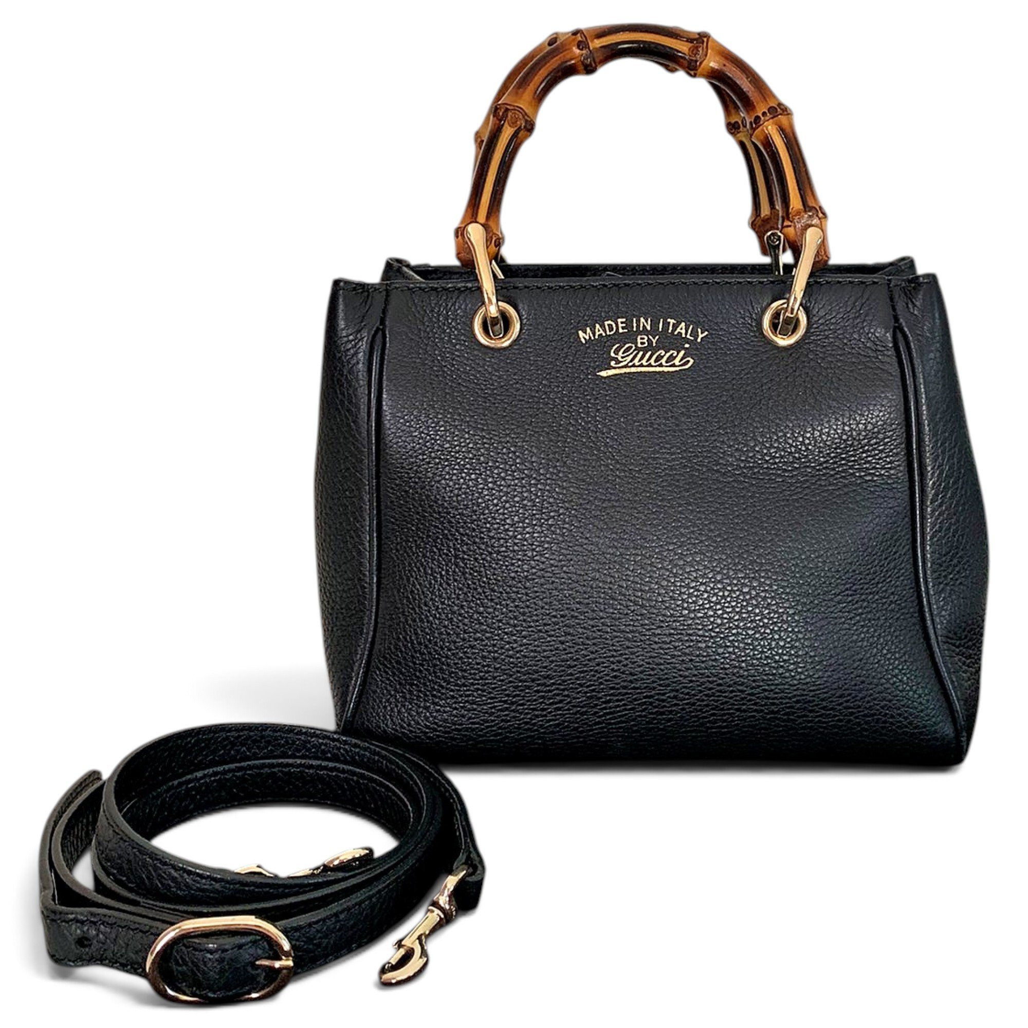 Bamboo leather crossbody bag