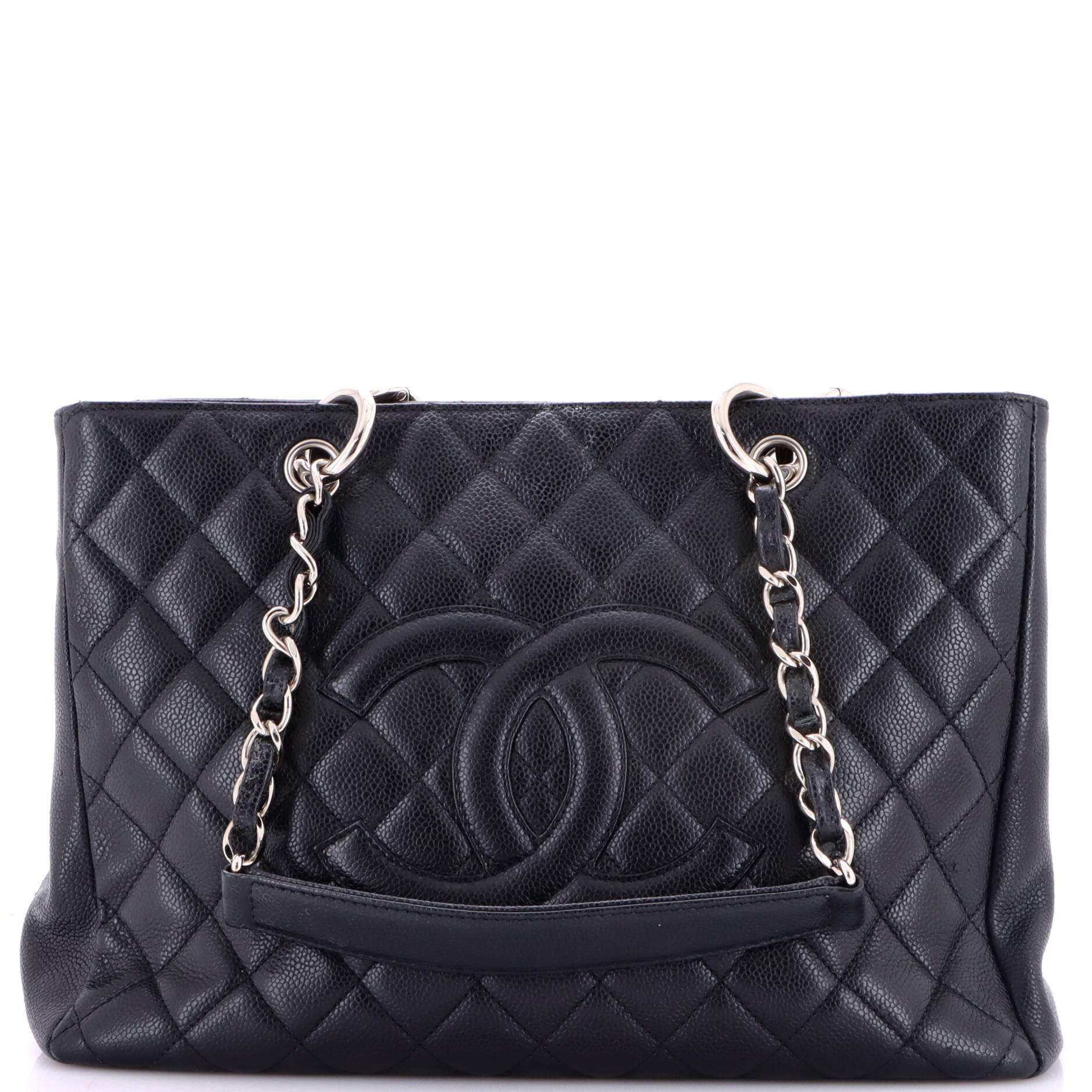 Grand Shopping Tote Quilted Caviar