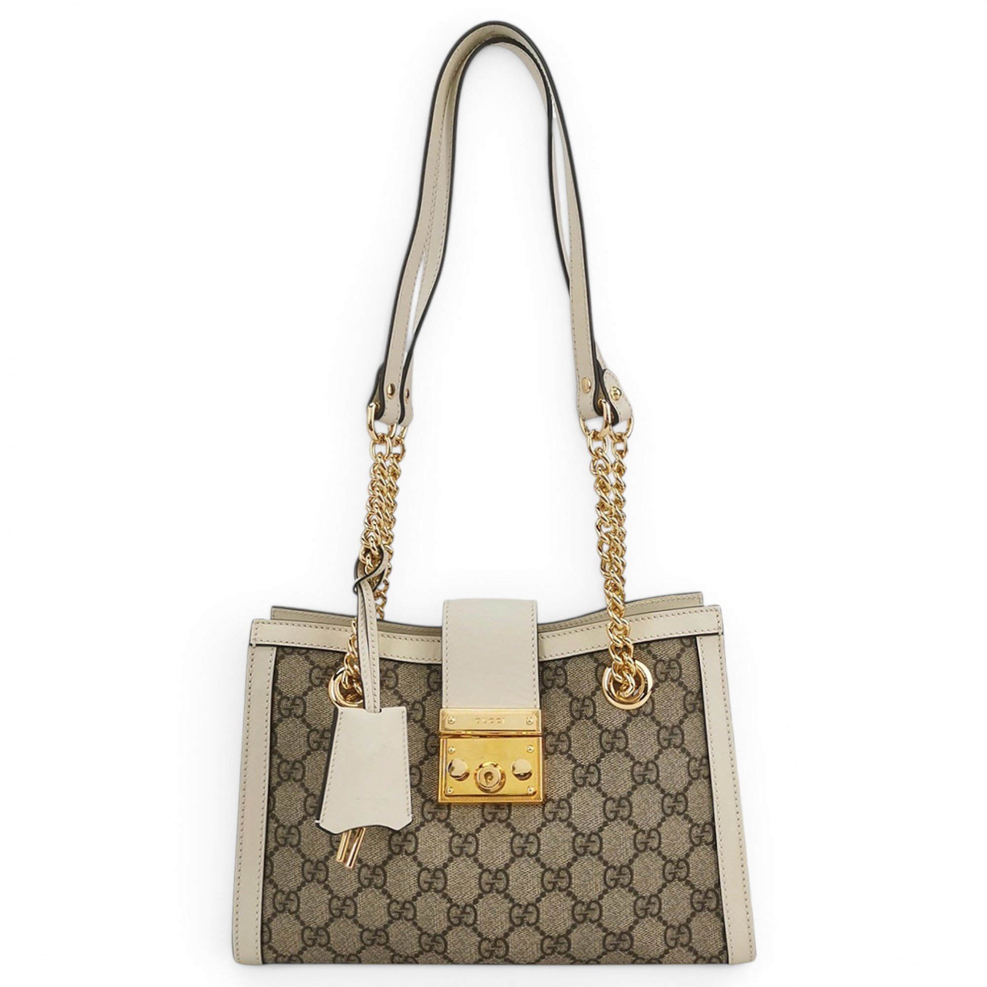 Padlock leather handbag