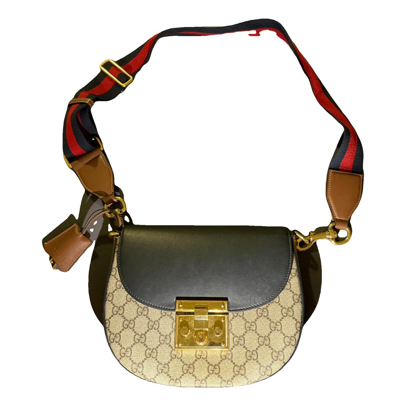 Padlock leather handbag