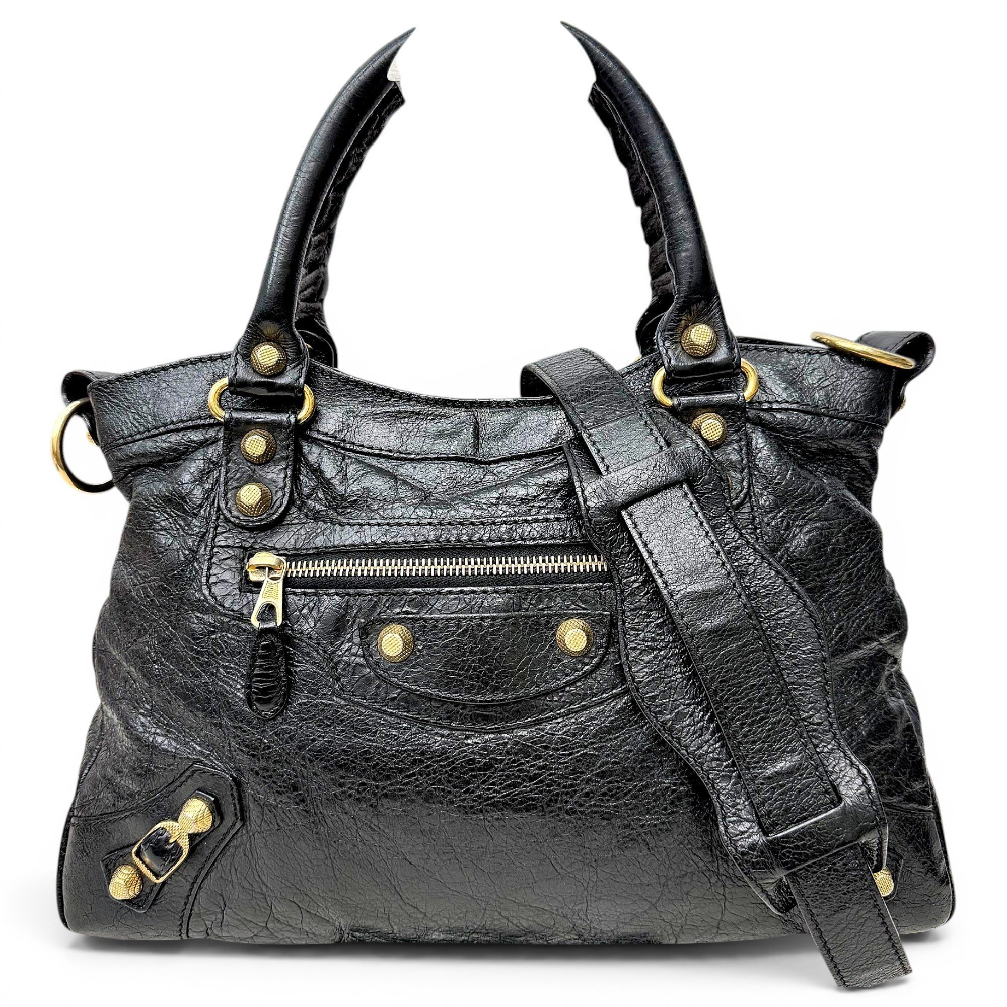 City leather handbag
