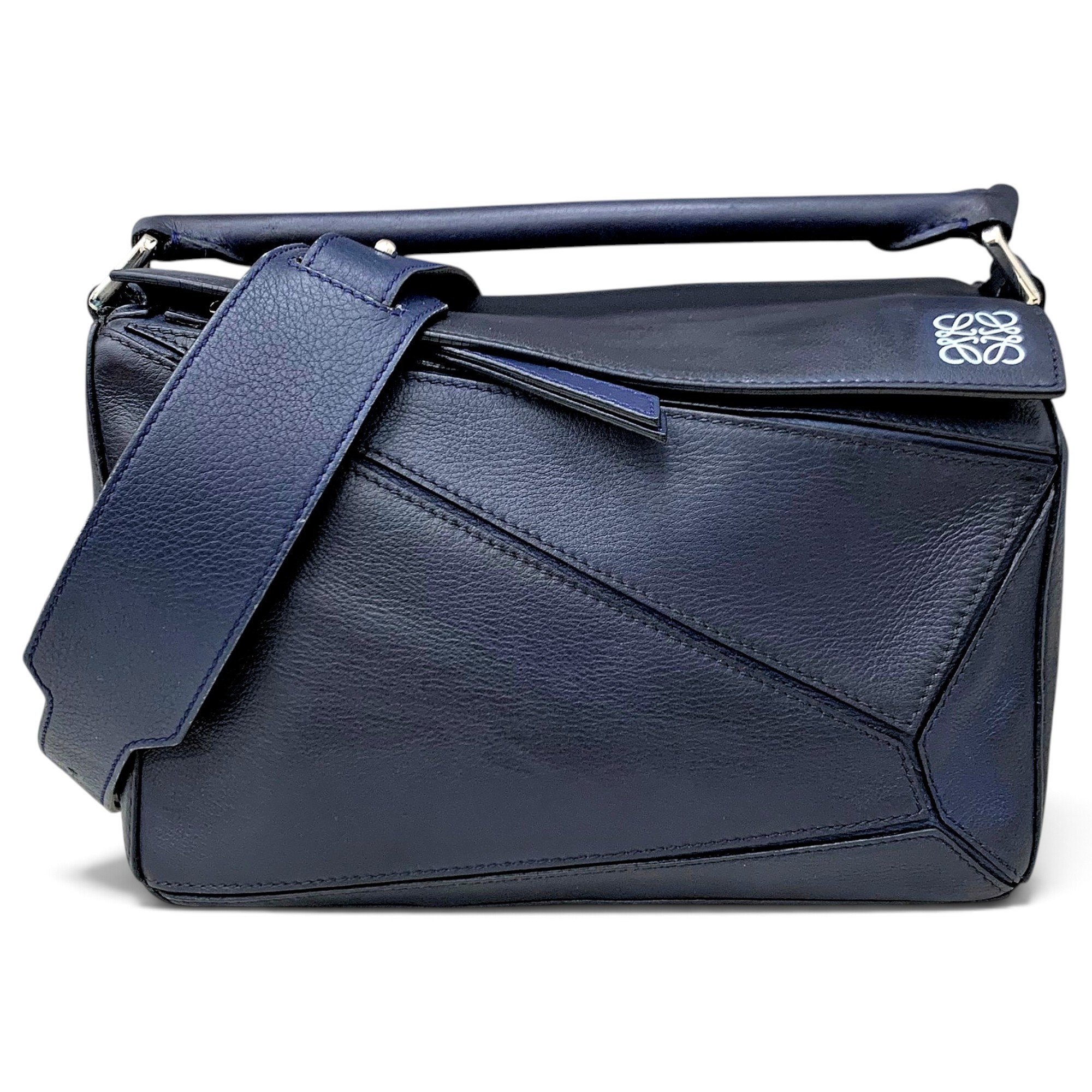 Puzzle leather handbag