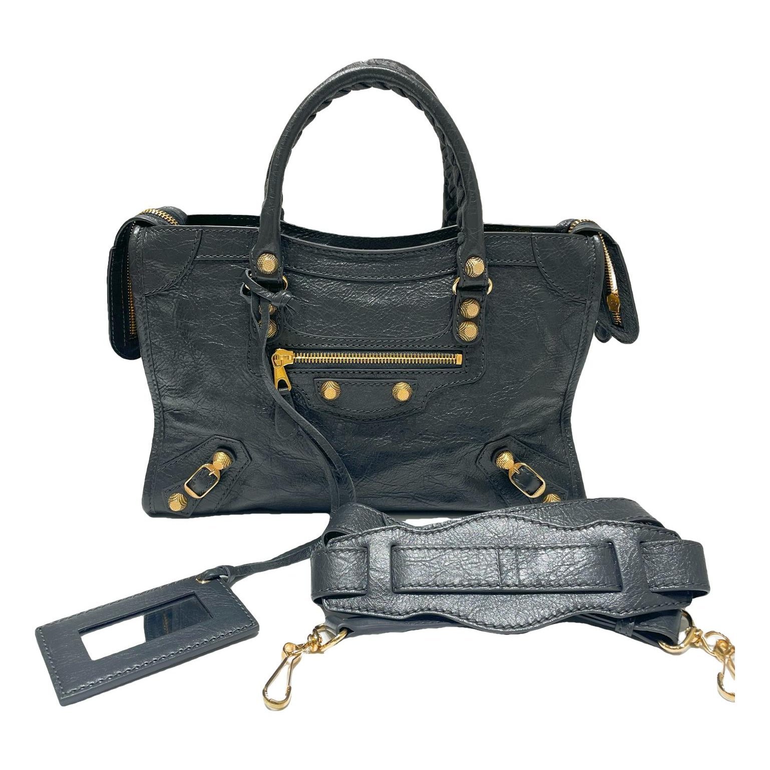 City leather handbag