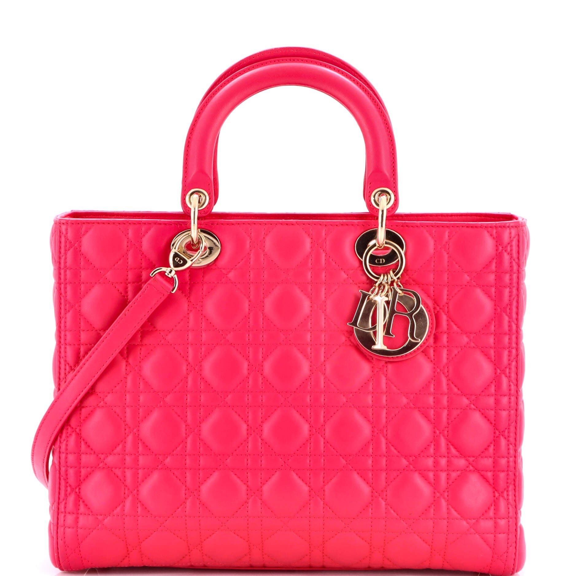 Lady Dior Bag Cannage Quilt Lambskin Large