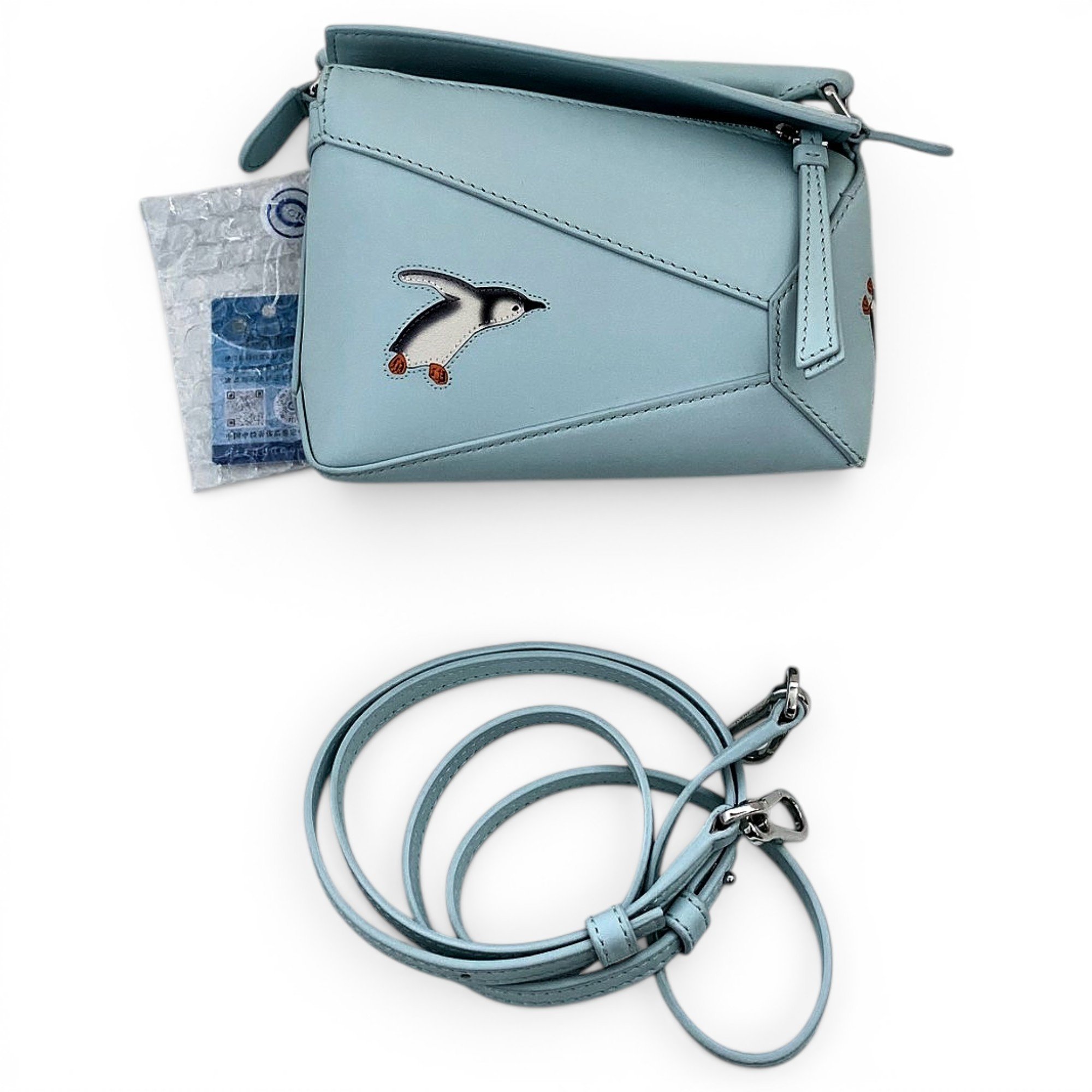 Puzzle leather handbag