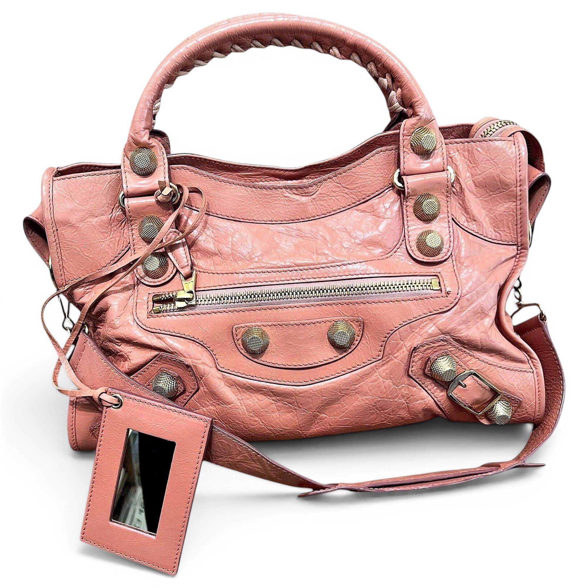 City leather handbag