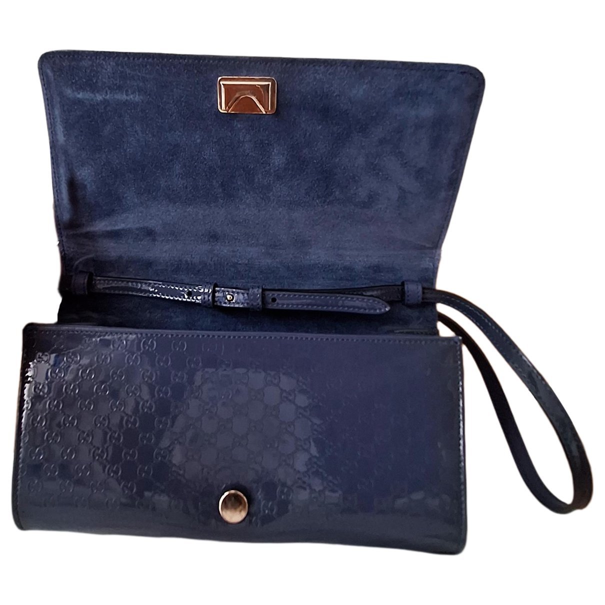 Patent leather clutch bag