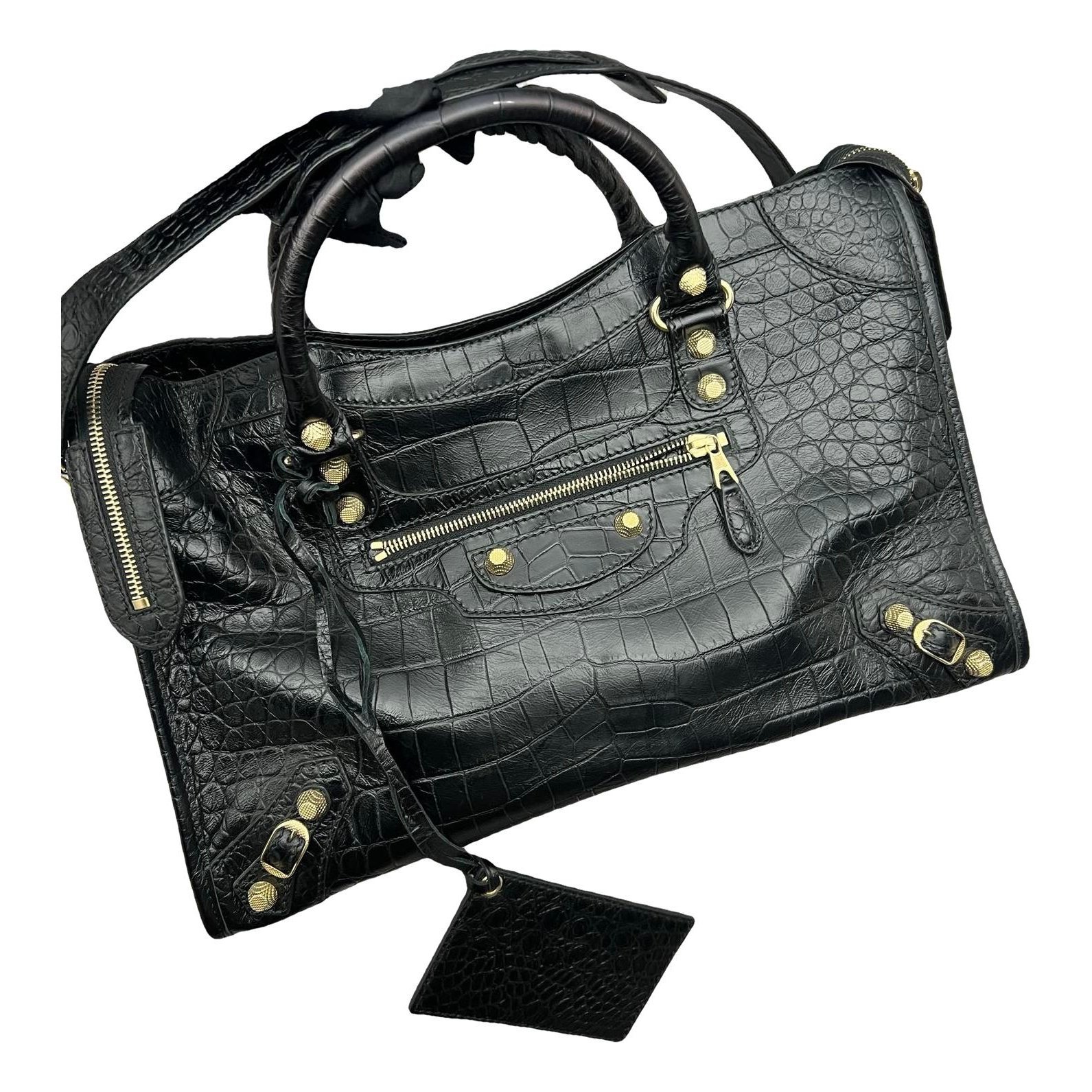 City leather handbag