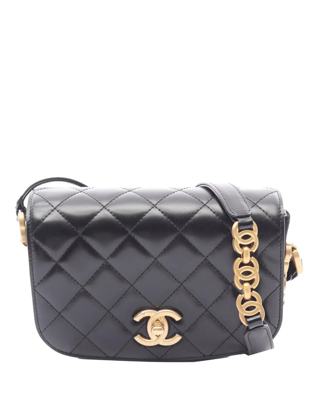 2021-2026 Mini Quilted Shiny Calfskin Messenger Bag crossbody bag