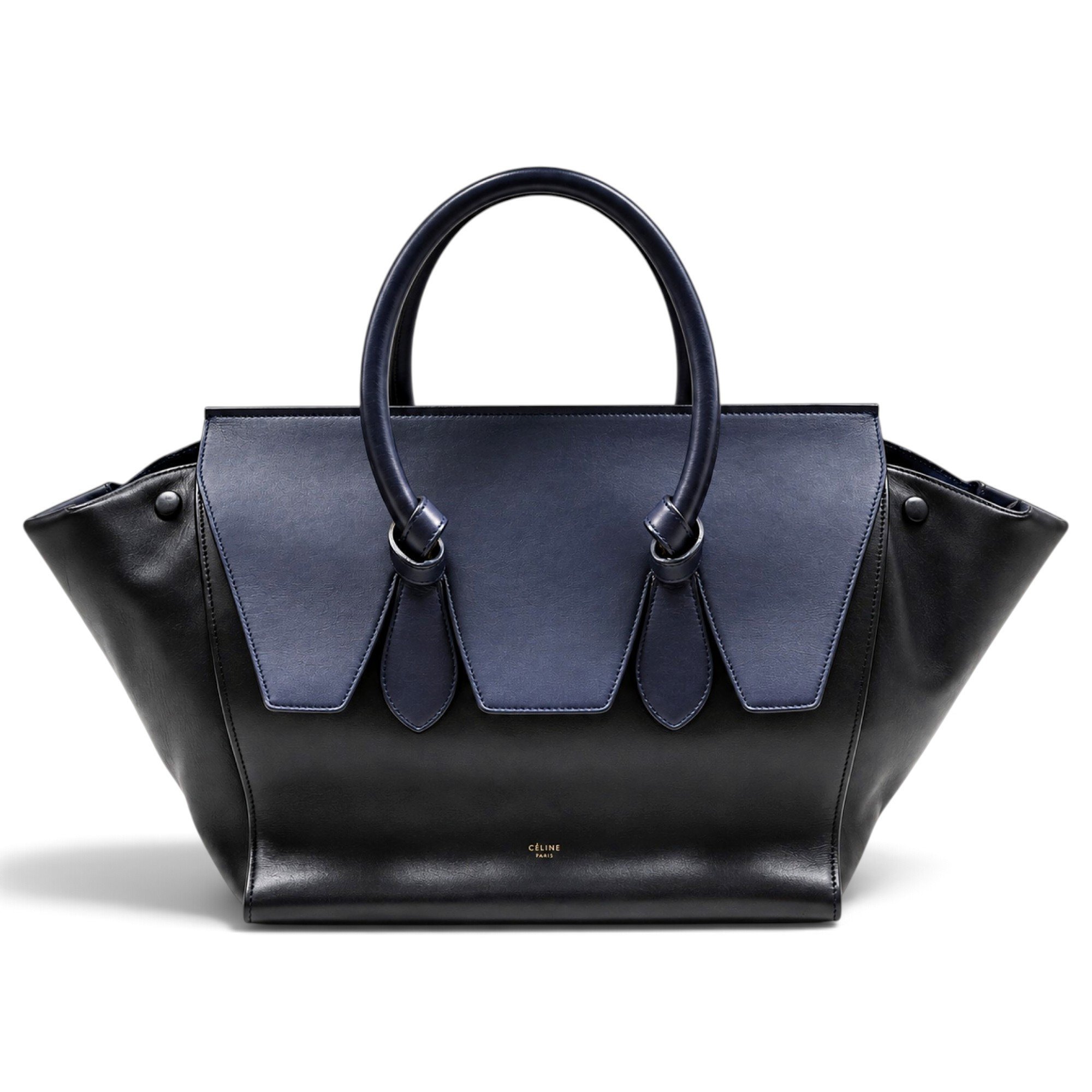 Tie leather handbag
