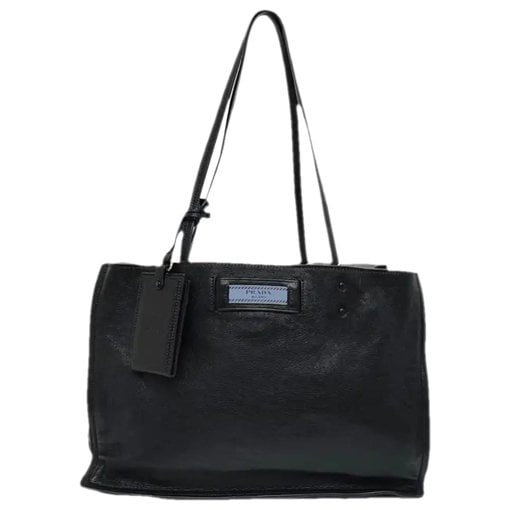 Etiquette leather handbag