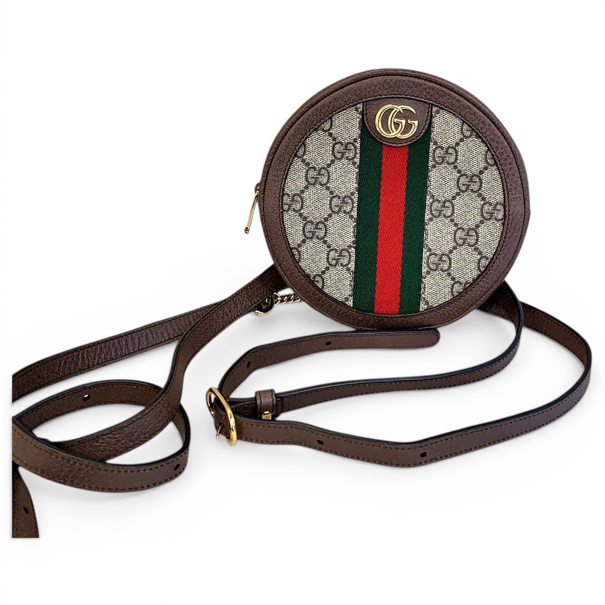 Ophidia Round leather handbag