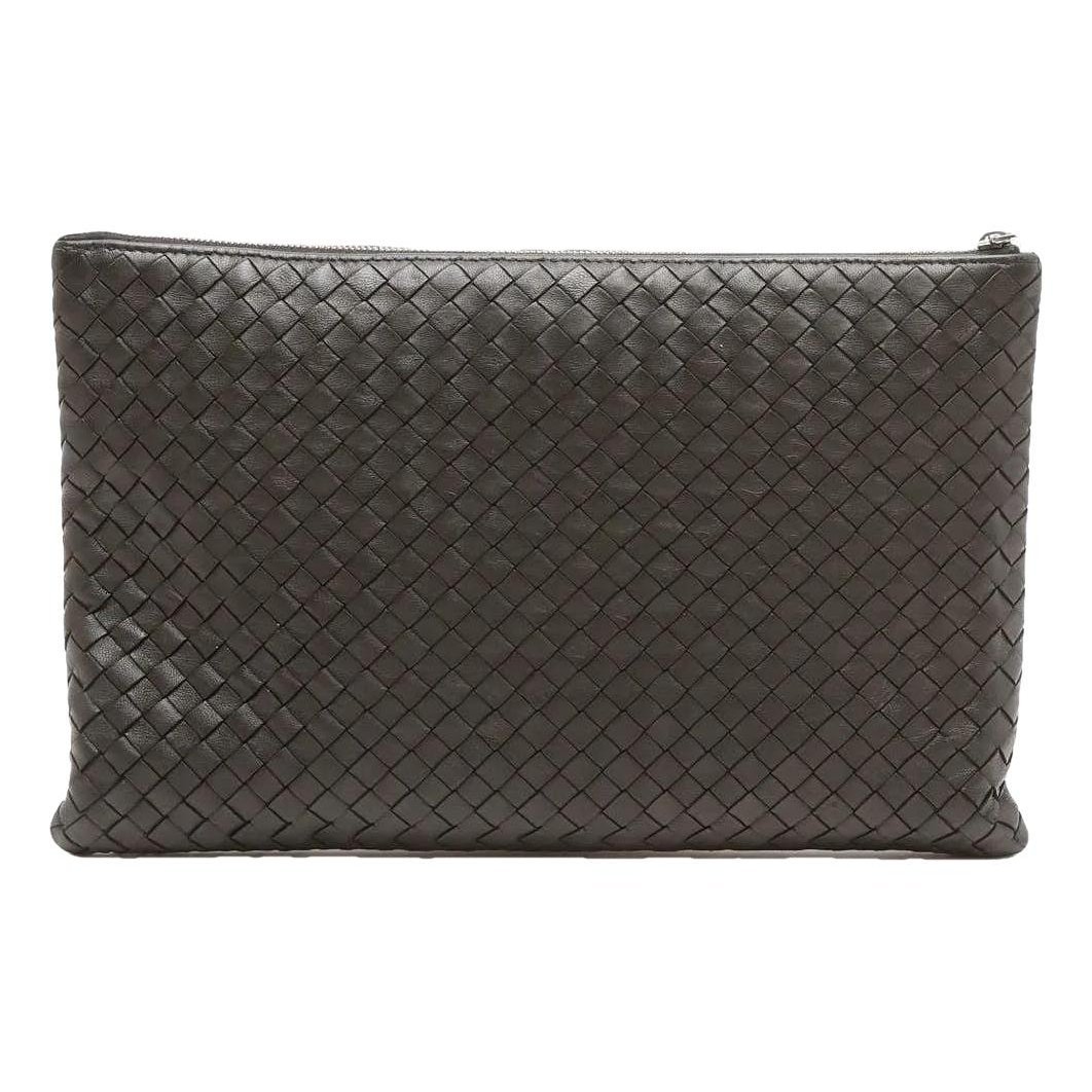 Pouch leather clutch bag