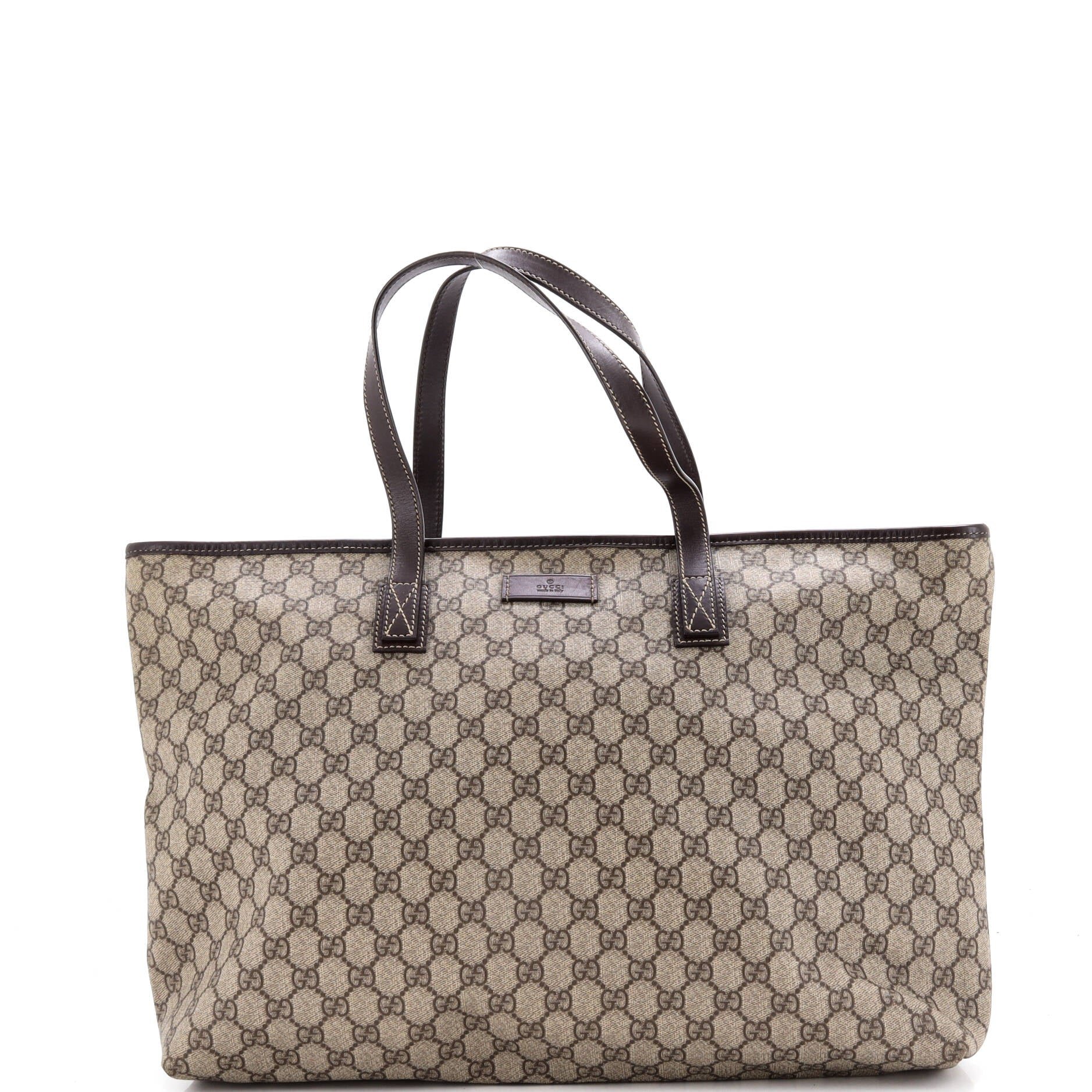 Plus Tote GG Coated Canvas with Leather Large