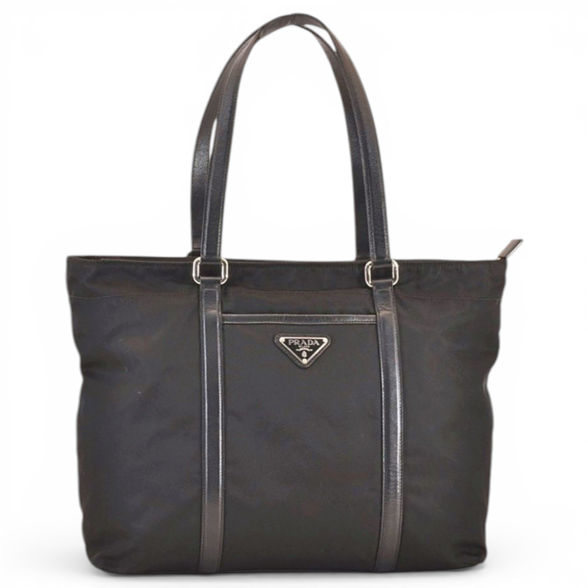 Buckle leather handbag