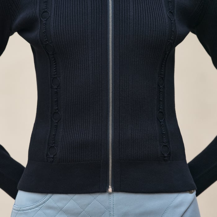 Bleu Noir Zipped Cardigan