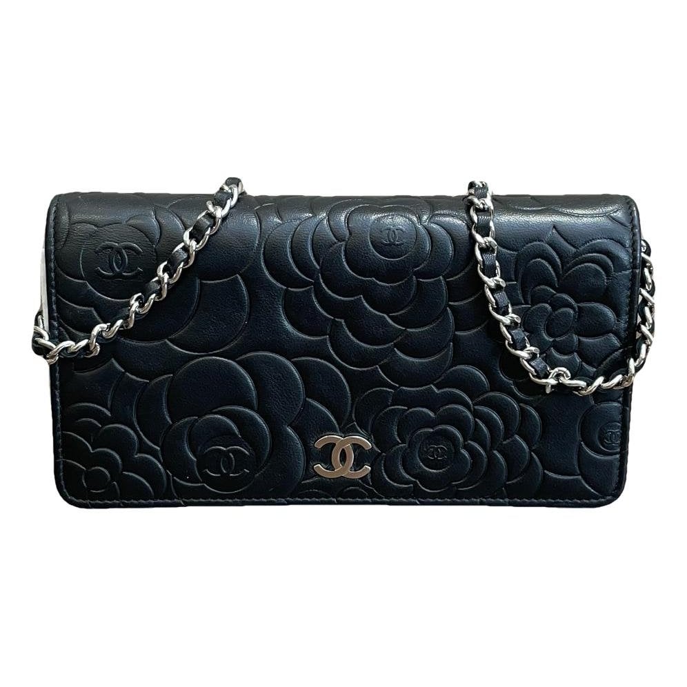 Trendy CC Wallet on Chain leather handbag