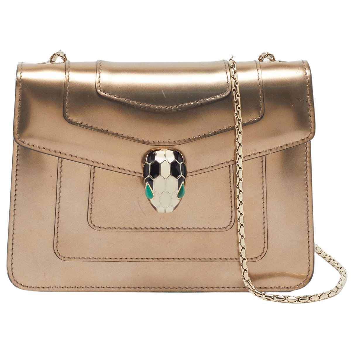 Serpenti patent leather handbag