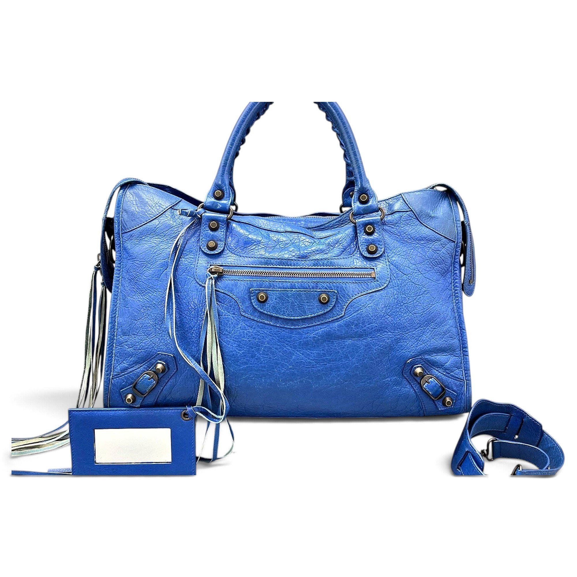 City leather handbag