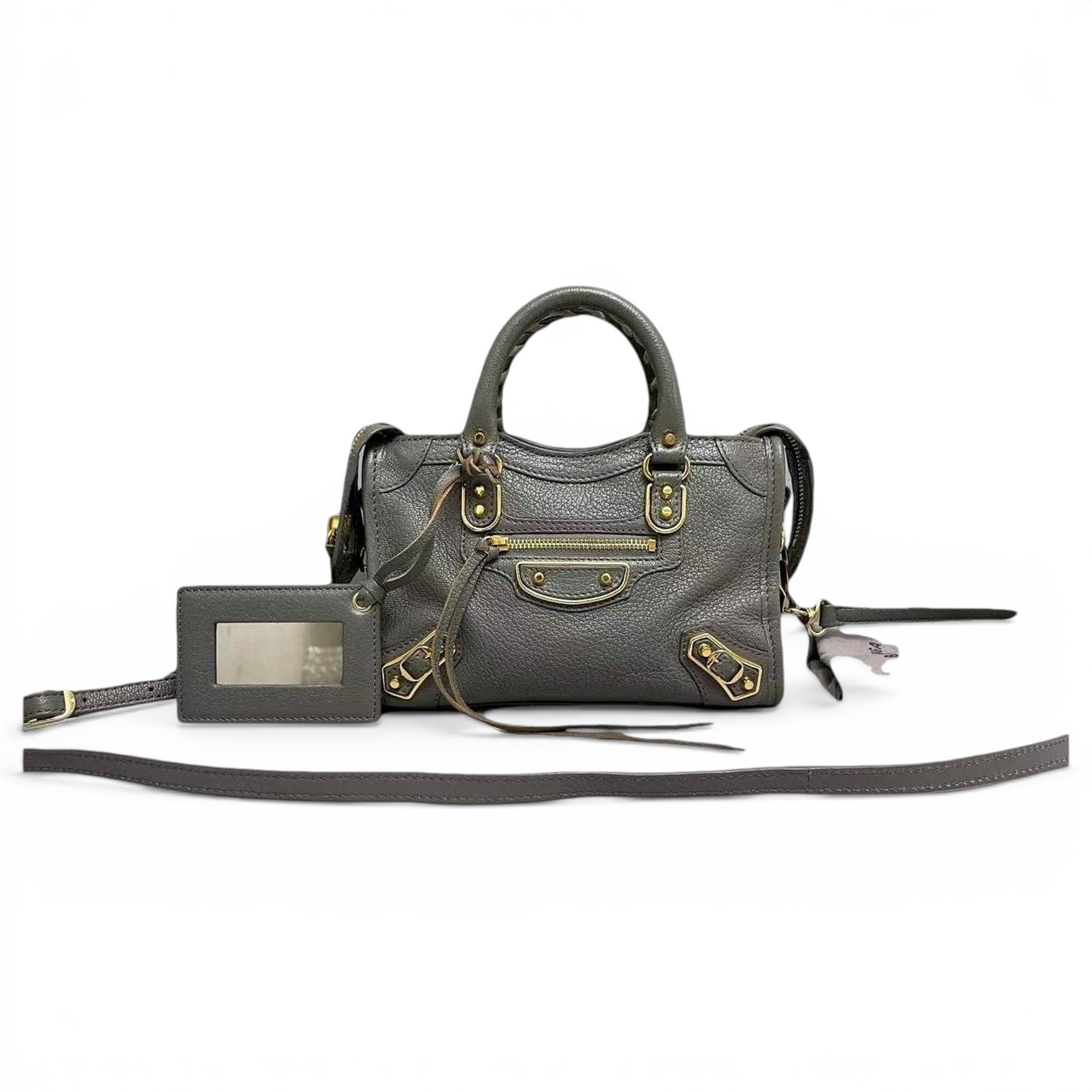 City leather handbag