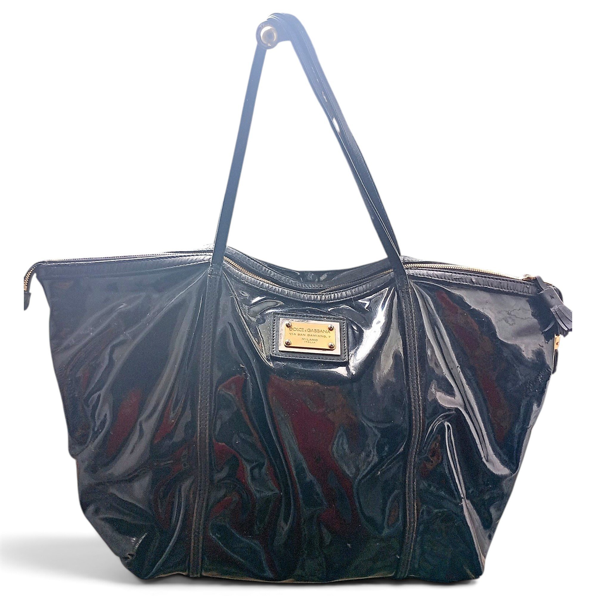 Patent leather tote