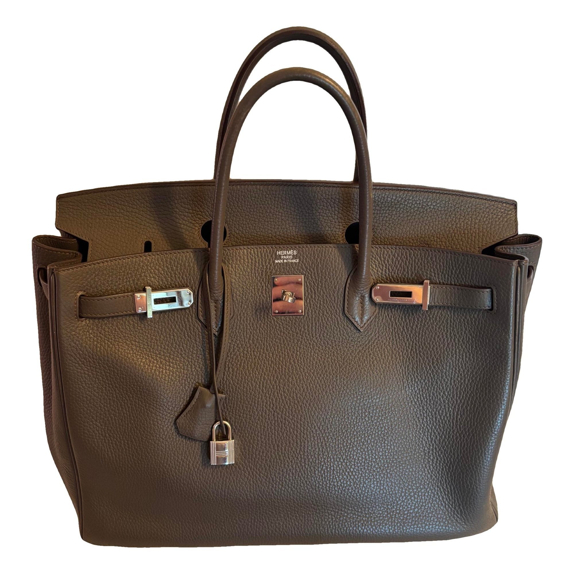 Hermes Birkin 40 Handbag Etoupe Togo Leather