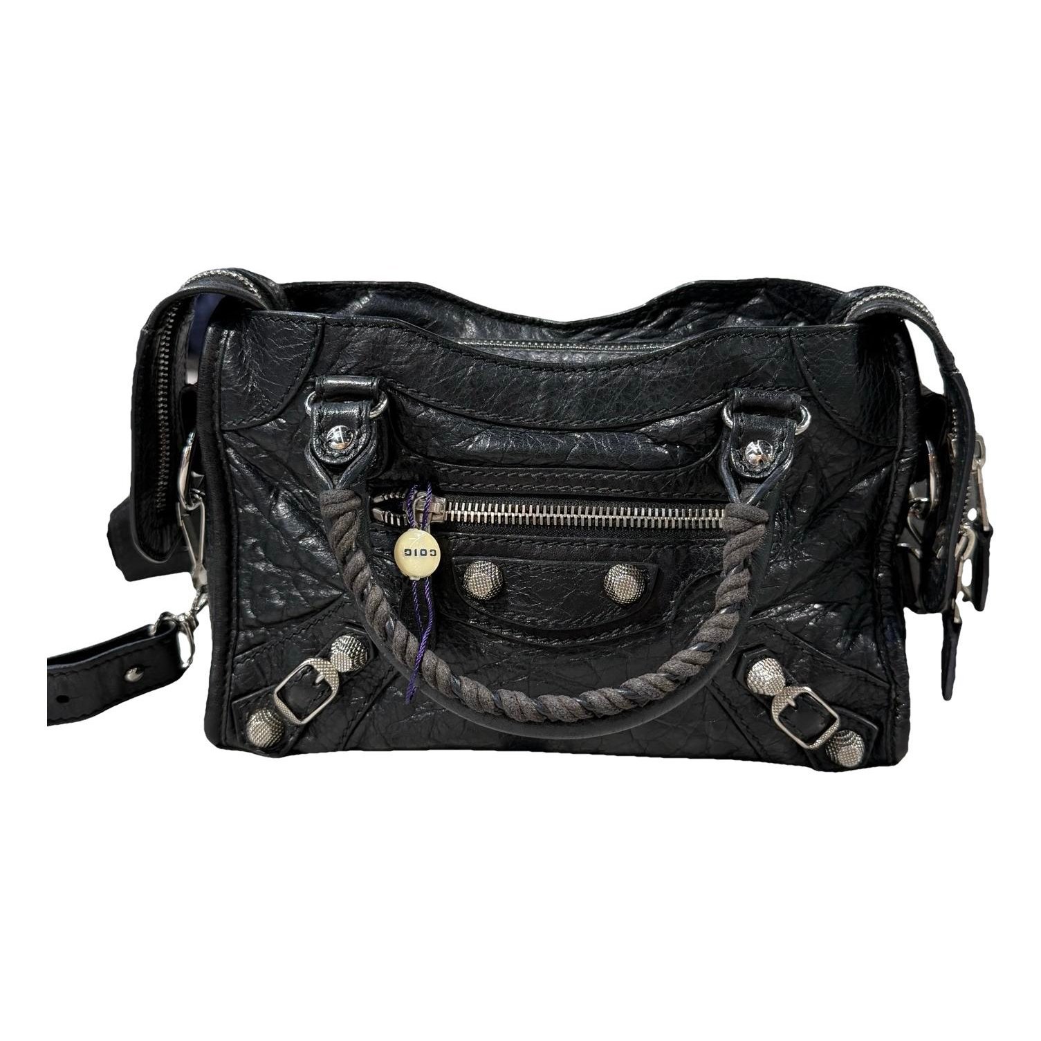 City leather handbag
