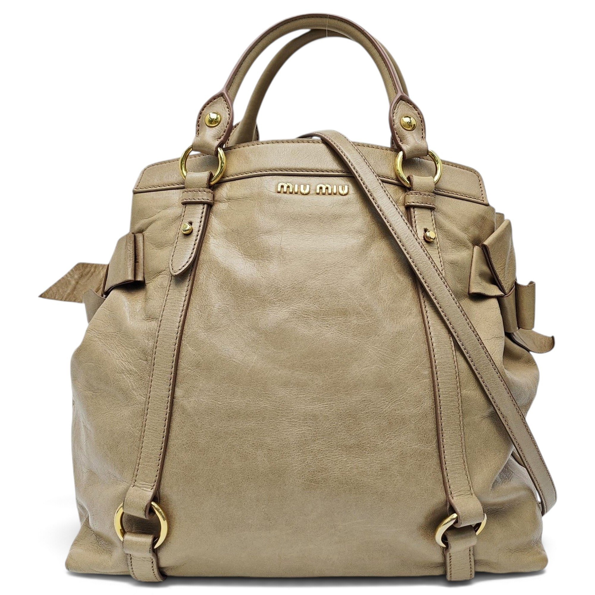 Bow bag leather handbag