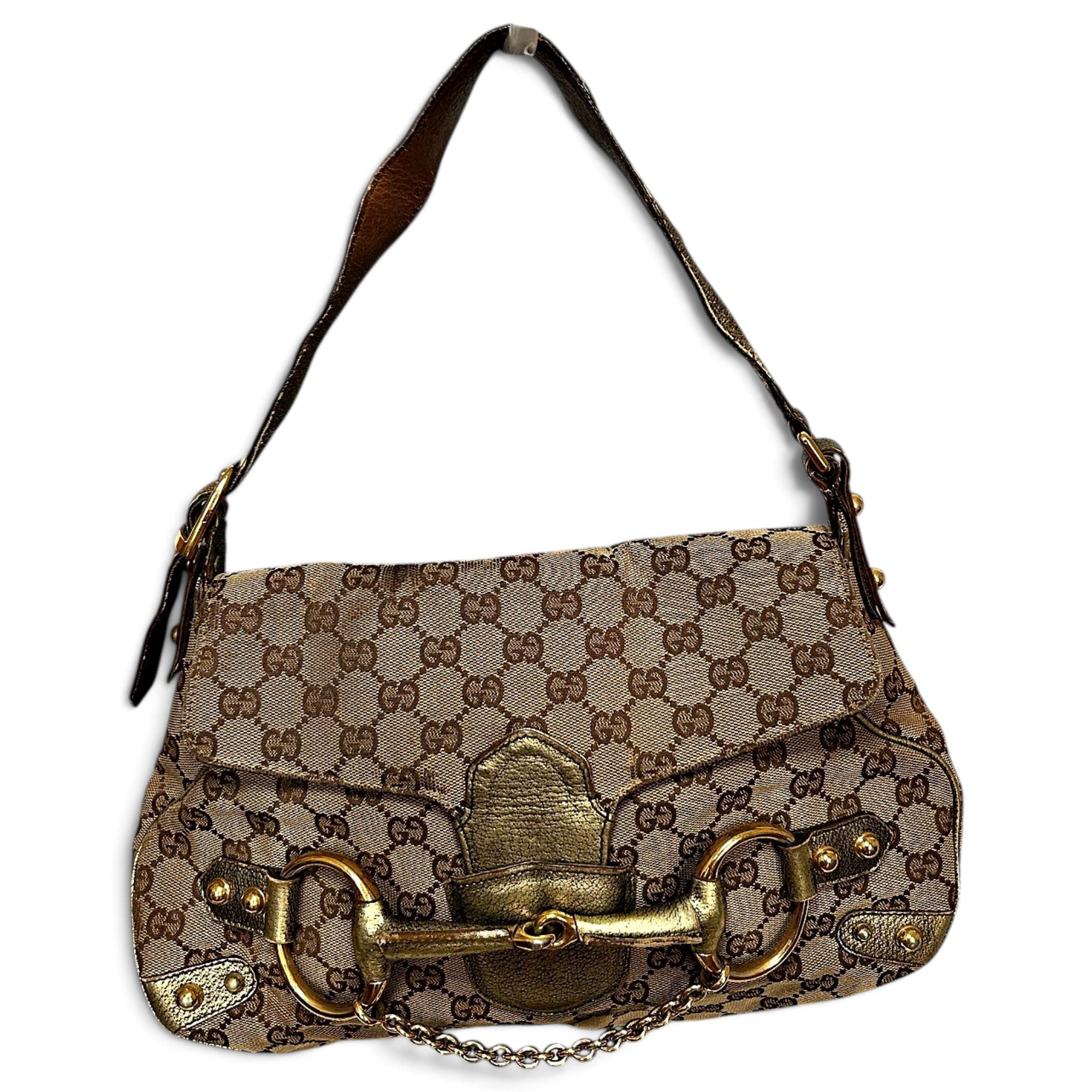 Horsebit Chain cloth handbag