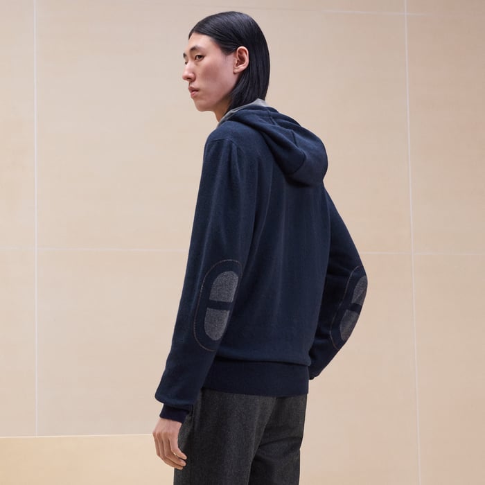 Marine Cashmere "Maillon Chaine d'Ancre" Hooded Jacket