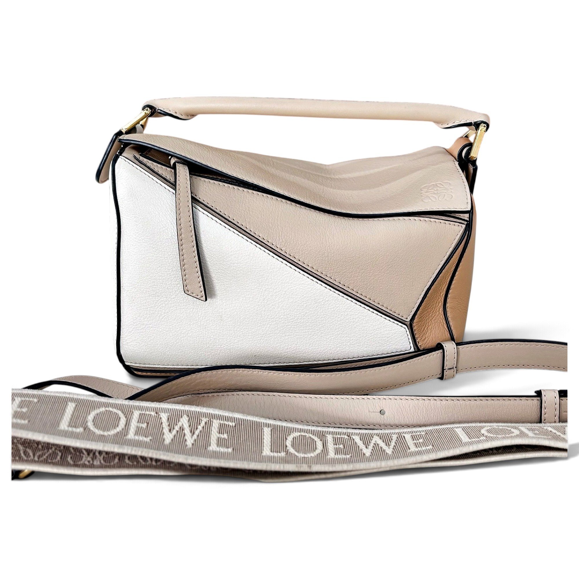 Puzzle leather crossbody bag