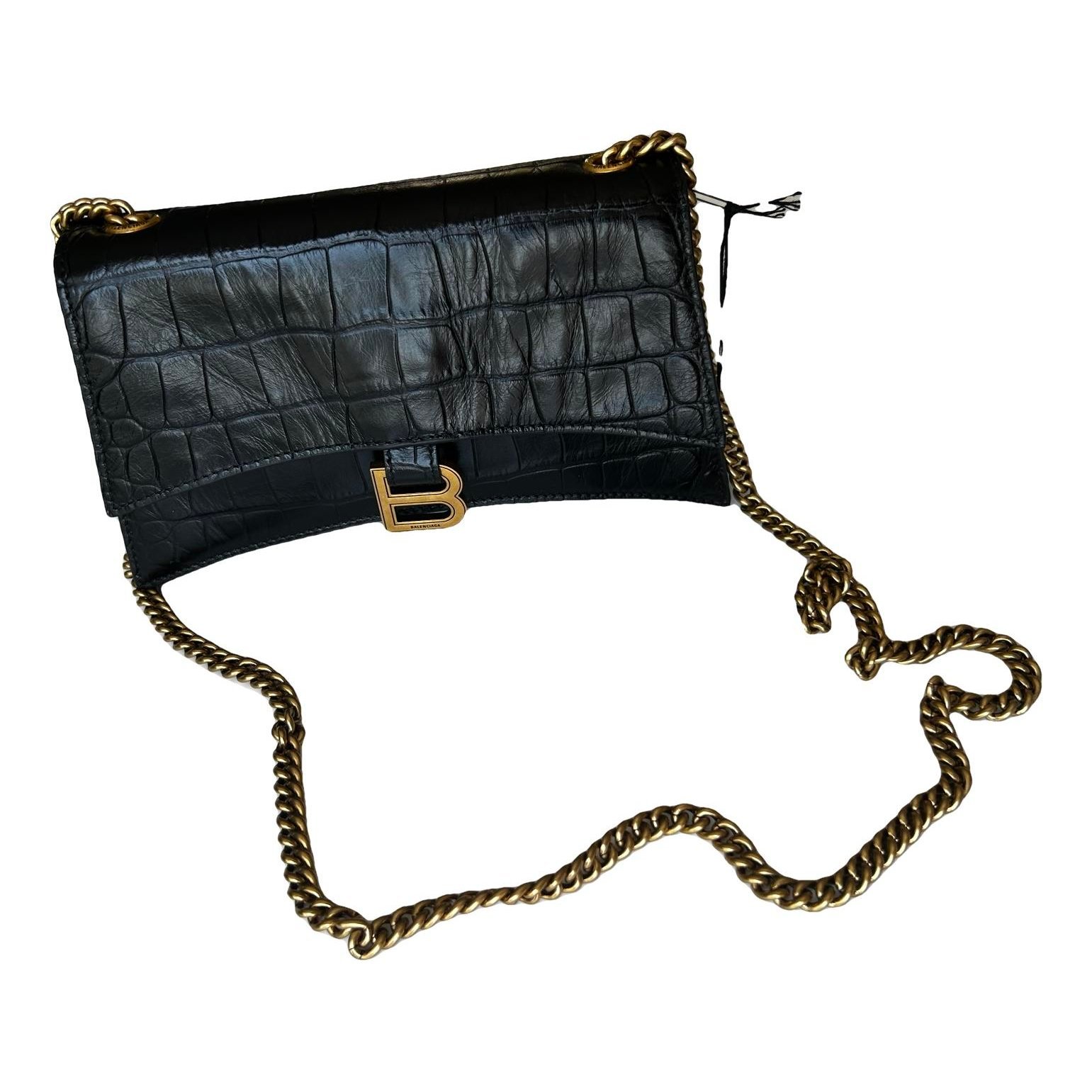 Hourglass leather crossbody bag