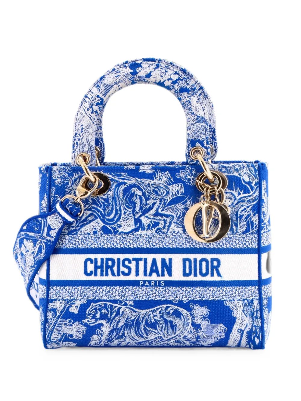 Lady D-Lite Bag Embroidered Canvas Medium satchel