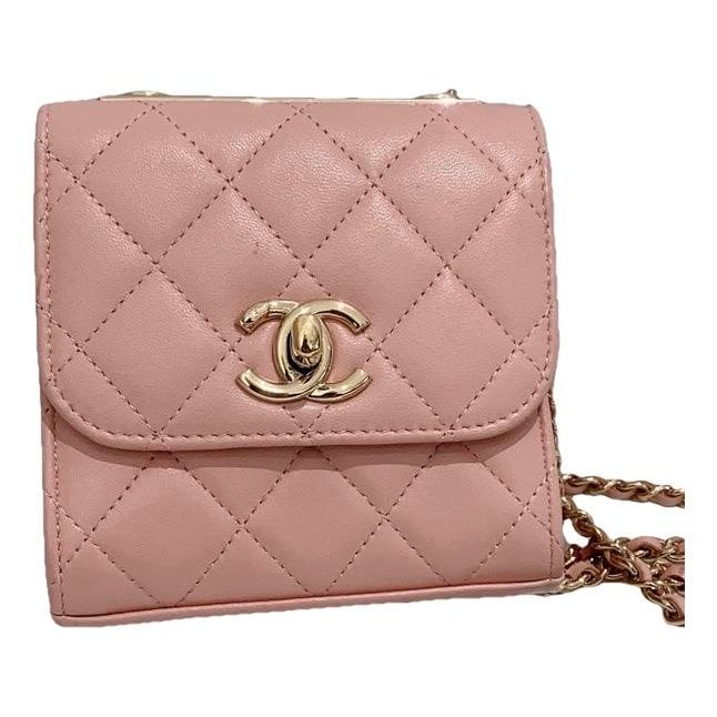 Trendy CC leather crossbody bag