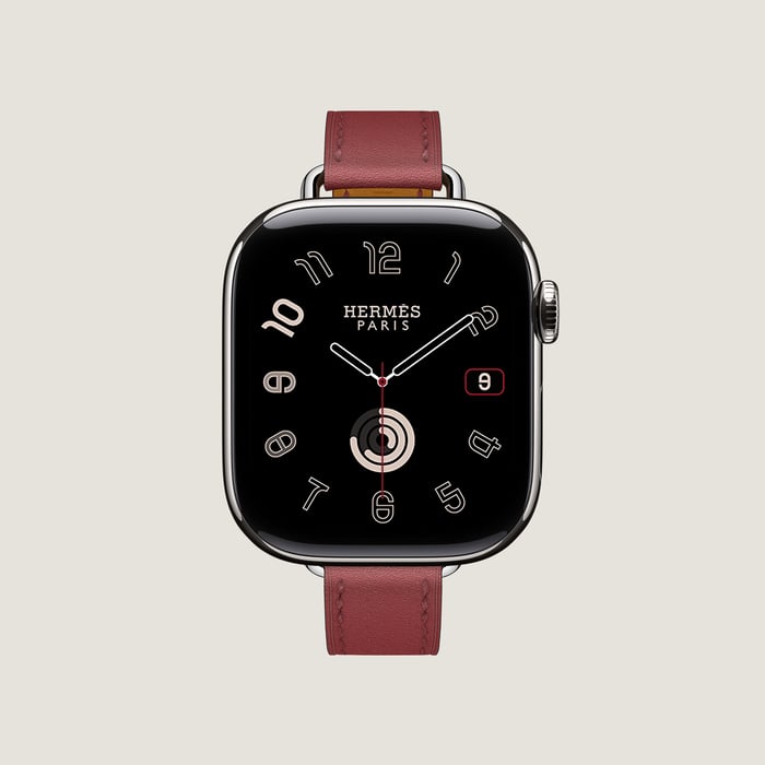 Rouge Grenat Band Apple Watch Hermès Single Tour 41 MM Attelage