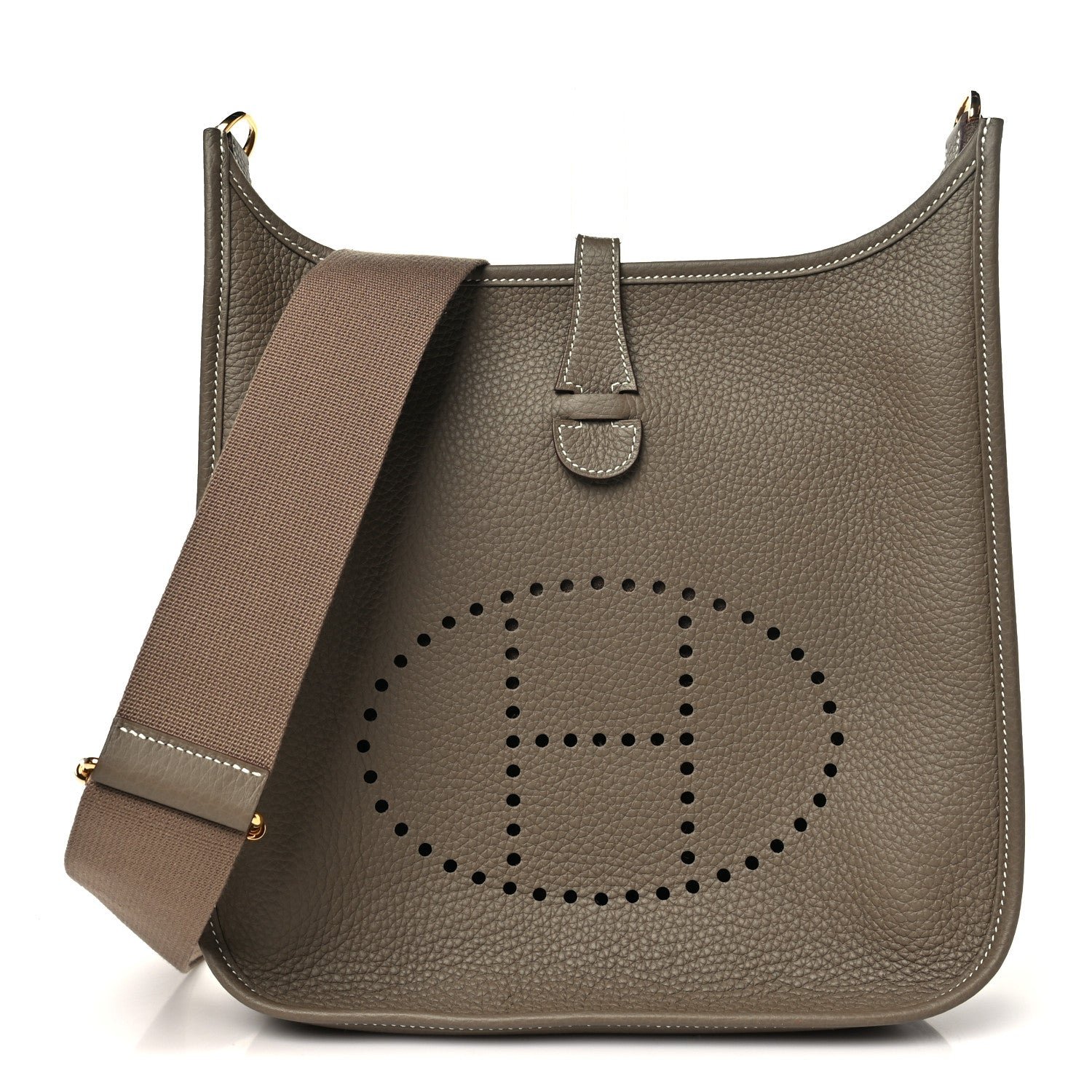 Hermes Taurillon Clemence Evelyne III PM Etoupe