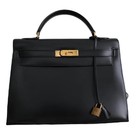 Hermes Kelly 32 Handbag Noir Leather 1979