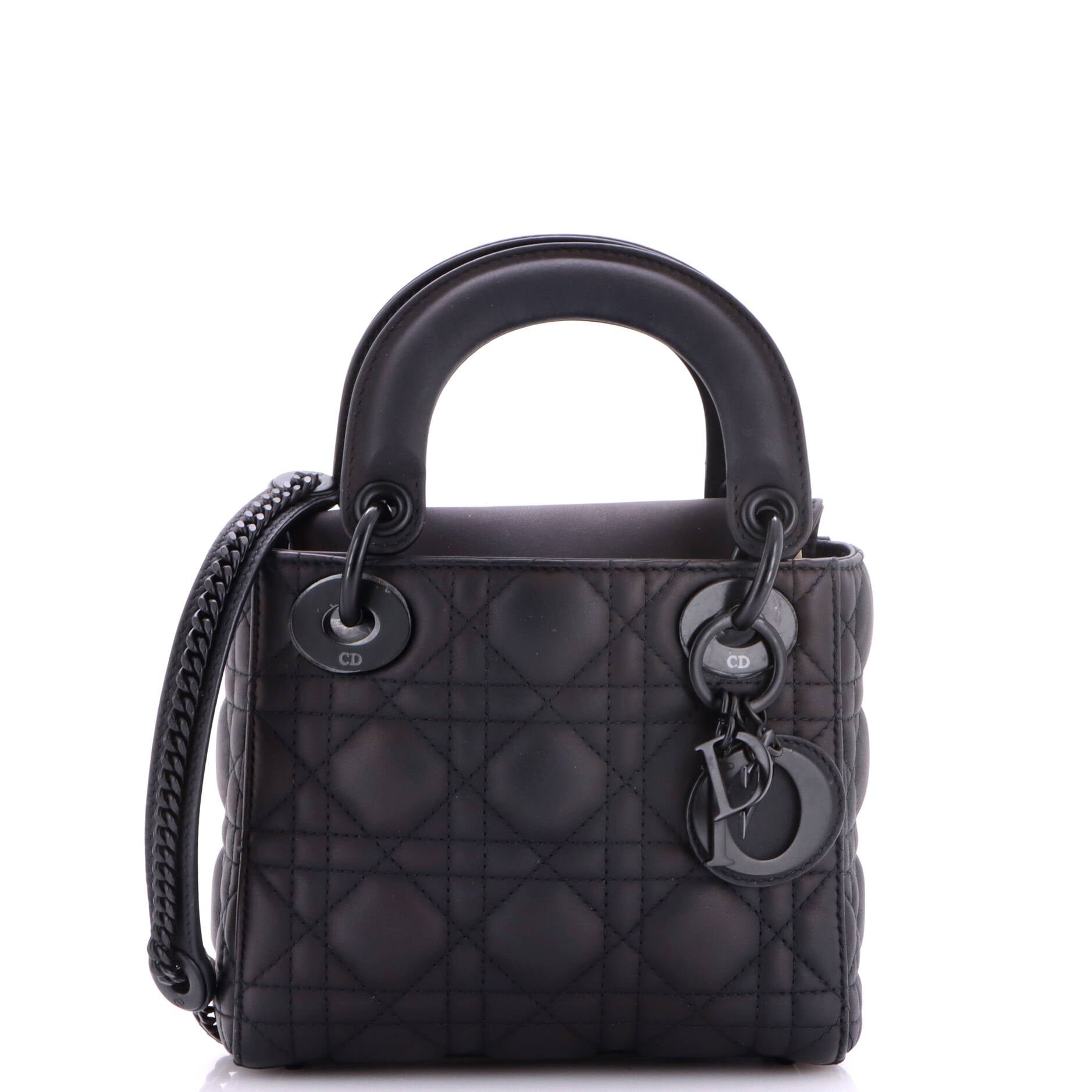 Ultra Matte Lady Dior Chain Bag Cannage Quilt Calfskin Mini